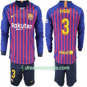 FC Barcelona Dres Pique 3 Dječji Domaći 2018/19 Dugim Rukavima